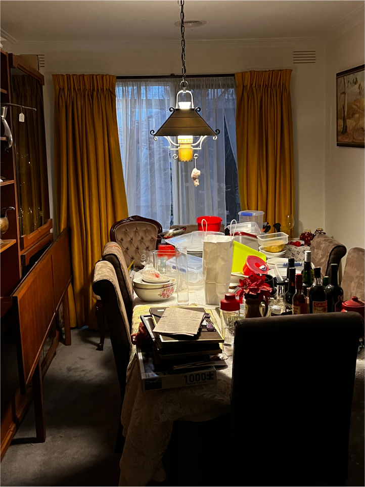 cluttered dining area compassionate home clearing